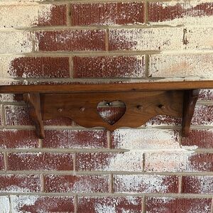 Vintage 80’s Rustic Heart Cutout Wall Shelf 24”